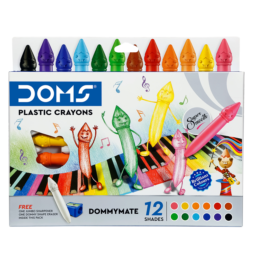 DOMS-Dommymate-Plastic-Crayons DOMS-Dommymate-Plastic-Crayons