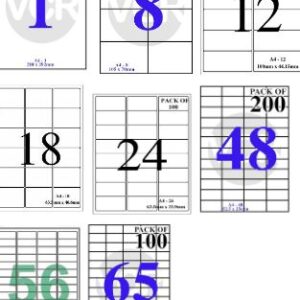 A4 Self Adhesive Sheet with different Label or Sticker- Pack of 10 Sheets