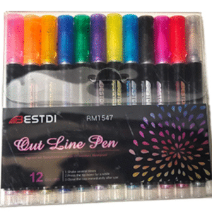 Double Line Outline Pen Set of 12
