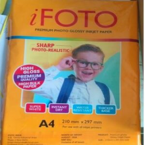 A4 iPhoto Glossy Photo Paper Sheet-Pack of 50 Sheet