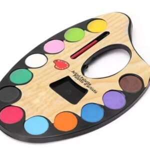 Color Mixing Palette with 12 Pits & Integrated Water Colors
