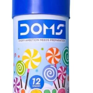 DOMS Extra Long Wax Crayons Round Box in 12 shades