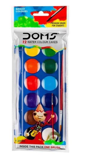 DOMS Water Colour Cakes 23 mm in 12 shades