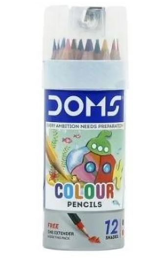 DOMs Colour Pencil in Round tin in 12 Shsdes half size