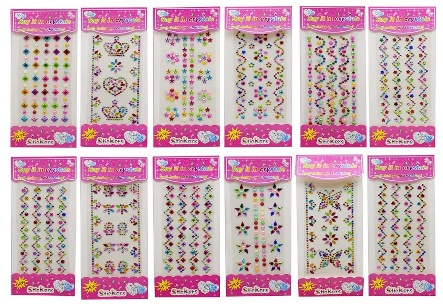 Self-Adhesive Multicolor Stone Pearl Stickers in different Design 1