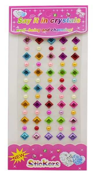 Self-Adhesive Multicolor Stone Pearl Stickers in different Design 2