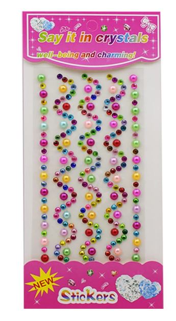 Self-Adhesive Multicolor Stone Pearl Stickers in different Design 5