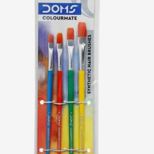 DOMS Colour Flat Brush Set 4 pcs in Flat Size-1, 2,4,6