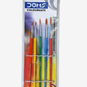 DOMS Colour Round Brush Set 5 pcs in Round Size-0,1, 2,4,6
